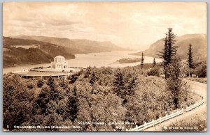 Columbia River Highway Oregon 1940s RPPC Real Photo Postcard Vista House Point