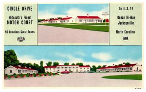 North  Carolina Jacksonville  Circle drive Motor Court