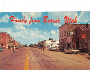 Beaver Utah Business Section, US Hwy 91 Vintage Postcard TT0055