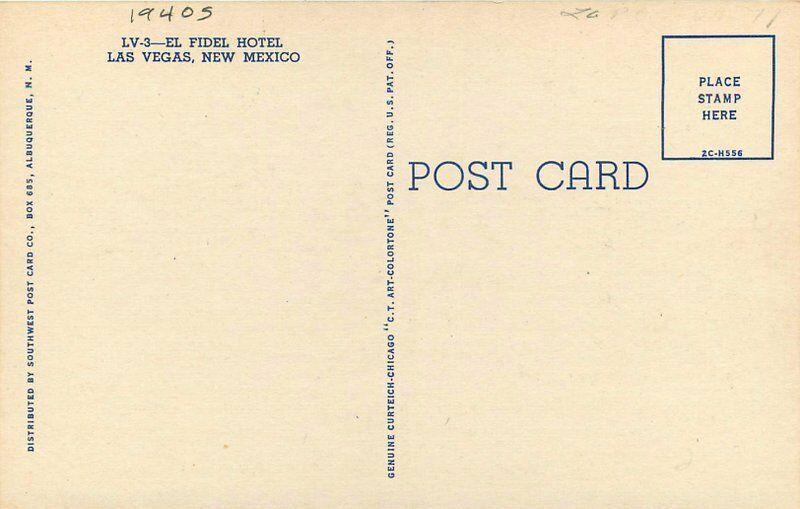 El Fidel Hotel Las Vegas Nevada roadside Teich Southwest 1940s Postcard 458