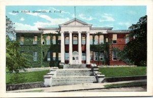 Postcard SC Greenville Ivy-Covered Park School School Children 1920s S77