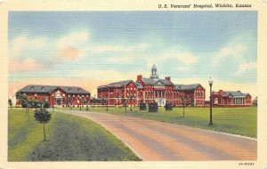 Wichita Kansas 1940s Postcard US Veterans Hospital