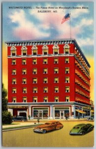 Salisbury Maryland 1940s Postcard Wicomico Hotel