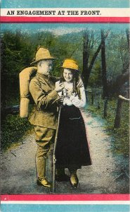 WWI Romance Postcard Engagement at the Front Series 560 Soldier & Sailor Lovers