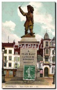 Old Postcard Dunkirk Statue of Jean Bart