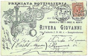 VINTAGE POSTCARD - GENOA: SANPIERD'ARENA - ADVERTISING 1913-