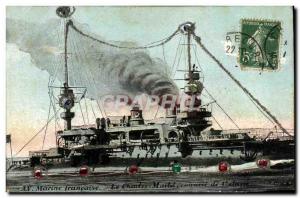 Old Postcard Boat War Marine Francaise Le Martel Charters first class Breastp...