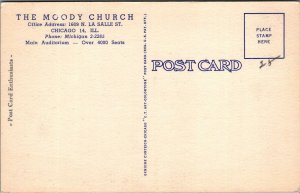 Postcard Moody Memorial Church Chicago IL