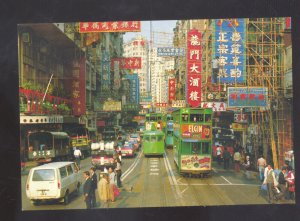 HONG KONG CHINA DOWNTOWN STREET SCENE OLD CARS STORES CHINESE POSTCARD