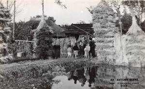 A10 FOREIGN Postcard JAPAN c1950 UTSUNOMIYA Autumn Scene Park RPPC Real Photo