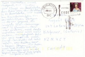 Revelstoke British Columbia, 1989 Real Photo Postcard, Klussendorf Slogan Cancel