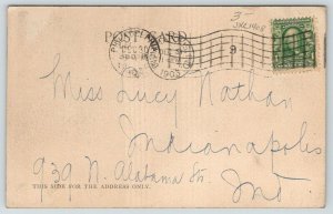 Lakewood New Jersey~Lonely Victorian Woman on Kissing Bridge~1903 B&W Postcard 