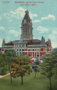 Vintage Postcard 1910's Washtenaw County Court House Ann Arbor Michigan MI