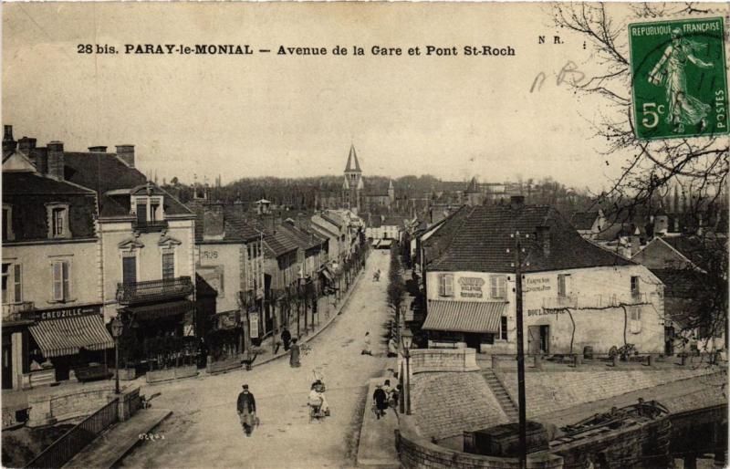 CPA Paray-le-Monial Avenue de la Gare et Pont St-Roch (616298)