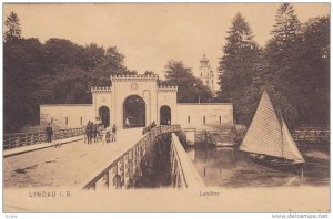 Bridge, Sailboat, Landtor, Lindau i. B. (Bavaria), Germany, 1900-1910s