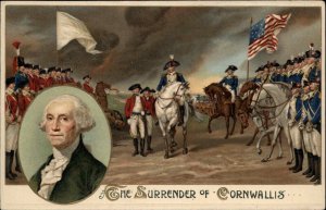 Winsch American History George Washington Cornwallis Surrender c1910 Postcard