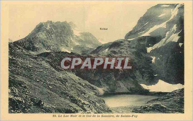 Old Postcard The Black Lake and the Col de la Sainte Foy Sassiere