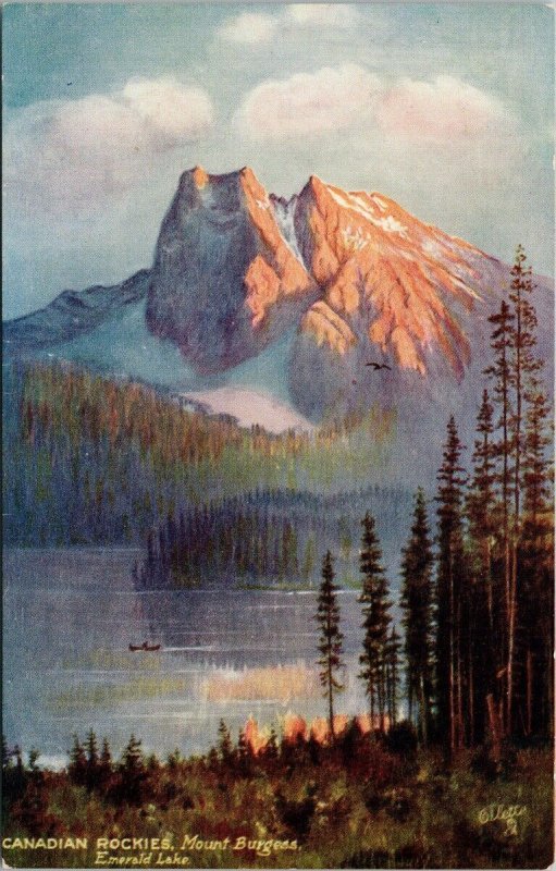 Emerald Lake Mount Burgess BC Tuck Unused Postcard E82