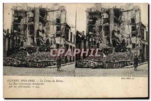 Old Postcard War Murder on Reims Street Courmeaux bombed by the German Army