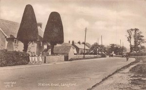 LANGFORD OXFORDSHIRE ENGLAND~STATION ROAD-GIRLS-1935 LILYWHITE PHOTO POSTCARD