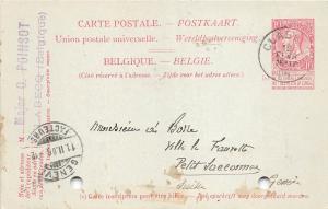 BF37010 belgium carte postal stationery card 1906   stapler hole