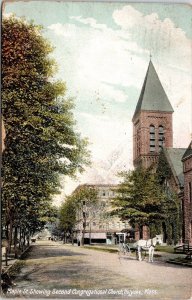 Maple St 2nd Congregational Church Holyoke Massachusetts MA Antique Postcard PM  