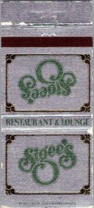 Vintage Matchbook Cover Sigee's Restaurant & Lounge Toledo, OH Lansing, MI MB178