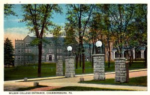 Chambersburg, Pennsylvania - The Wilson College Entrance - c1920