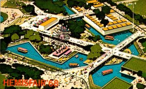 Texas San Antonio HemisFair 1968 World's Fair Aerial View