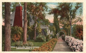 Vintage Postcard 1917 Walk In Chauncey Olcott's Gardens Saratoga Springs NY