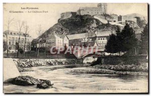 Old Postcard The Pyrenees Lourdes Le Chateau Fort
