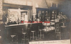 KS, LaCrosse, Kansas, RPPC, Andrew P. Semple Drug Company Interior View