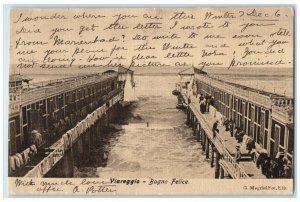 c1905 Bagno Felice Viareggio Tuscany Italy River Posted Antique Postcard