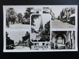 Staffordshire Uttoxeter 5 Picture Multiple View c1930/40's Postcard by A.W.-