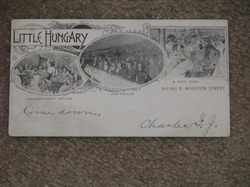 Little Hungary, New York City, used vintage card