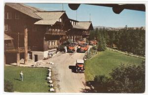 Glacier Park Hotel Touring Buses National Park Montana 1957 postcard