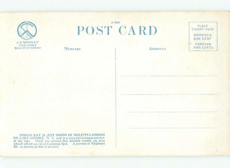W-border LAKE SCENE Adirondacks - Lake George New York NY AE4696