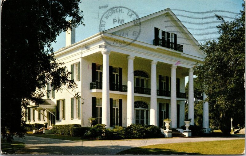 Oaklawn Manor Plantation Bayou Teche Franklin LA Louisianna Postcard PM