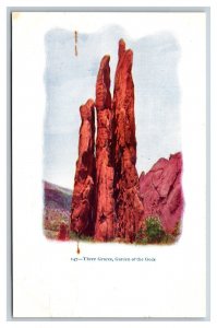 Three Graces Garden of the Gods Colorado Springs UNP Embossed UDB Postcard M17