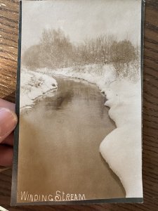 RPPC-EARLY Antique REAL PHOTO Postcard “Winding Stream”