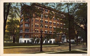 Toledo Ohio 1930s Postcard Mercy Hospital 