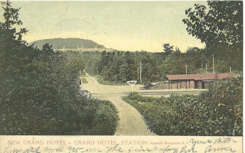 1906 New Grand Hotel and Grand Station, Catskill Mountains, NY
