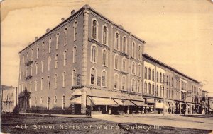 c.'07, Fourth Street North of Maine Street, Quincy, IL, Old Post Card