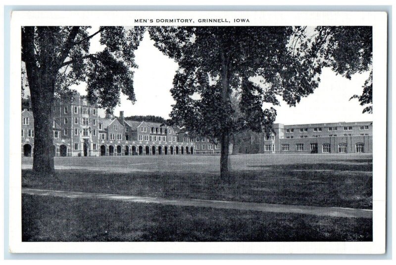 c1940 Men's Dormitory Exterior Building Grinnell Iowa Vintage Antique Postcard