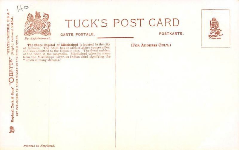 Jackson, Mississippi, USA State Capitol Unused 