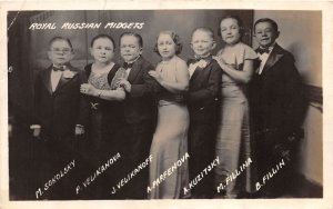 J44/ Interesting RPPC Postcard c30s Royal Russian Midgets Side Freak Show 29