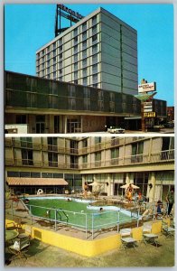 Vtg Ohio OH Akron Tower Motel Inn Hotel Motel Swimming Pool View Postcard