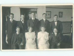 Old rppc GROUP OF PEOPLE Great Postcard AB1411