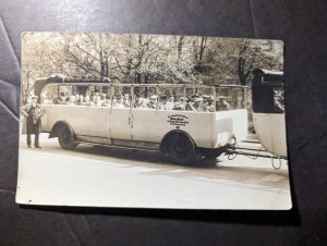 Mint Germany RPPC Postcard Bus Tram Automobile R and V Social Trips Hamburg