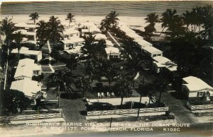 Postcard RPPC Florida Pompano Northway's Marine Villas Birdseye 1940s 23-10002